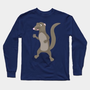 Cute mongoose cartoon illustration Long Sleeve T-Shirt